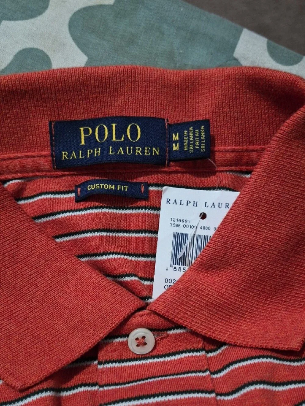 Ralph Lauren Red and White Striped Polo Shirt